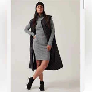 Athleta Black & White Delancey Textured Dress Small